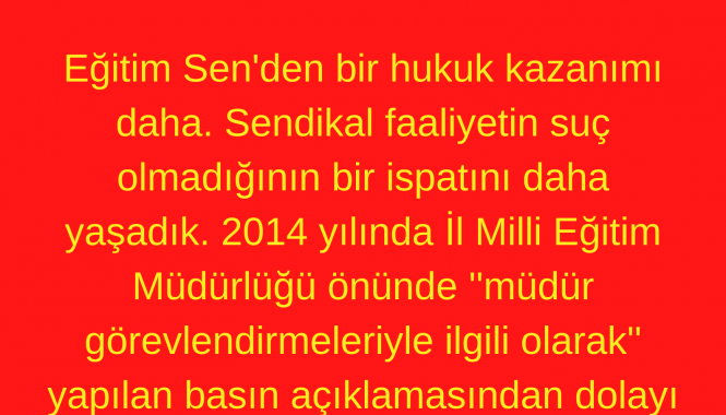 Eğitim Sen Bursa Şubesi hukuk kazanımı