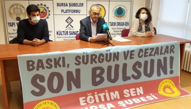 Bursa'da Eğitim Sen'den ''sürgün'' tepkisi
