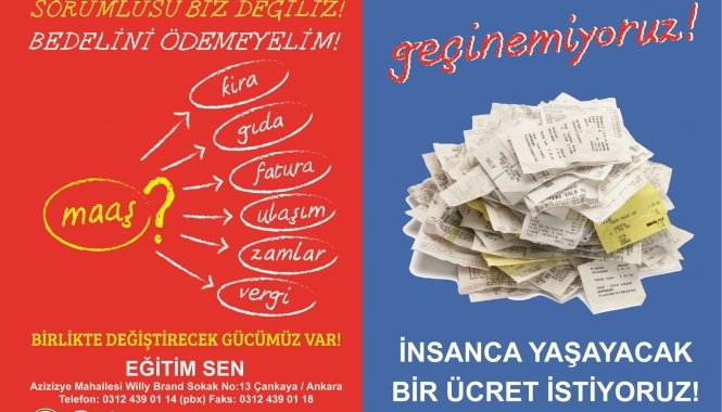 Geçinemiyoruz! İnsanca Yaşayacak Ücret İstiyoruz! / Broşür