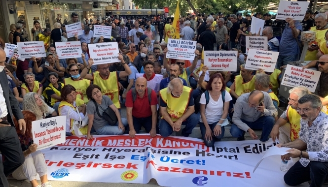 MEB’e yürüyecek öğretmenlere polis engeli: Öğretmenlik Meslek Kanunu iptal edilsin