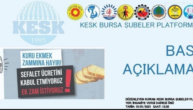 Kuru Ekmek Zammına Hayır/Basın açıklaması